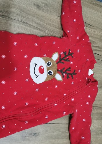 Kırmızı Baskılı bebek uyku Tulumu - Görsel 2