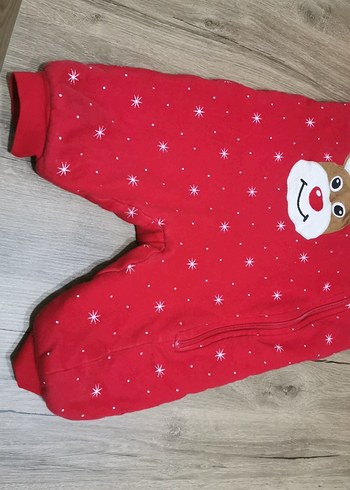 Kırmızı Baskılı bebek uyku Tulumu - Görsel 3