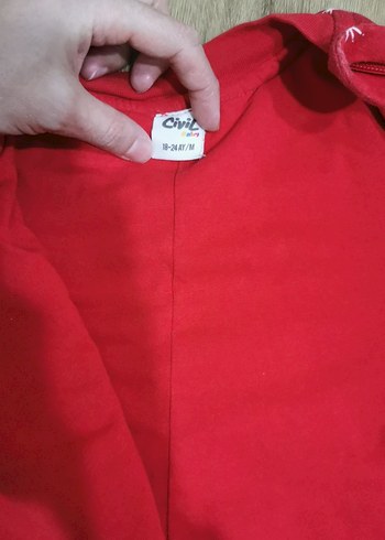 Kırmızı Baskılı bebek uyku Tulumu - Görsel 4