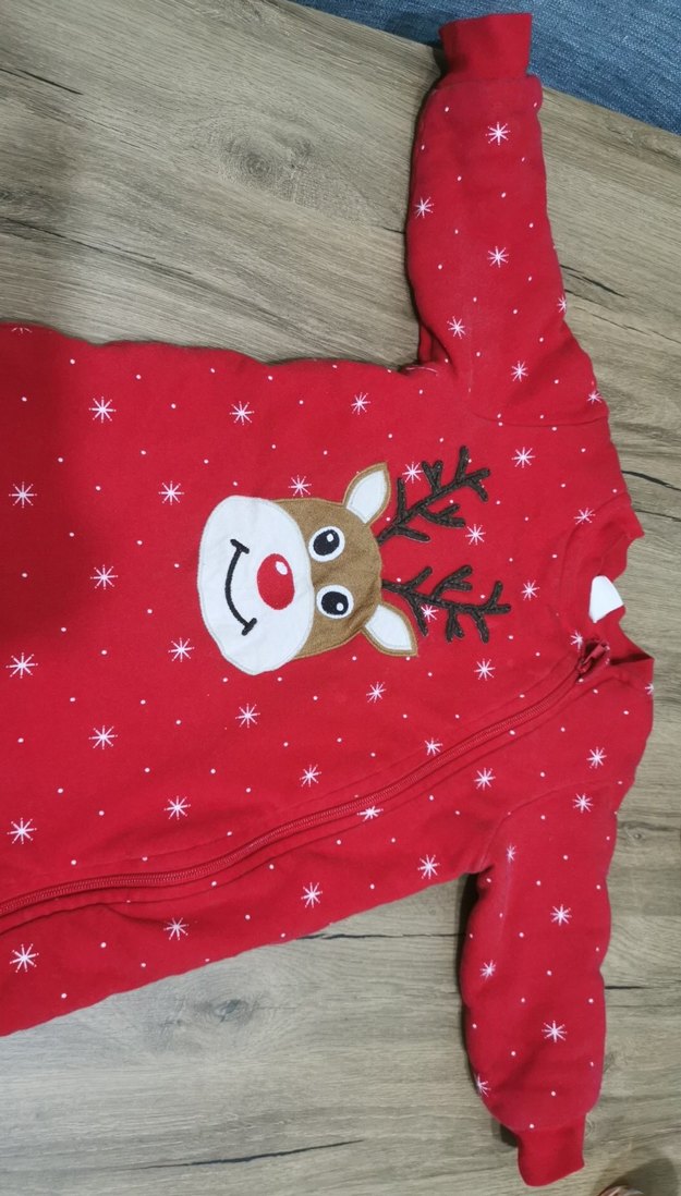 Kırmızı Baskılı bebek uyku Tulumu - Görsel 2