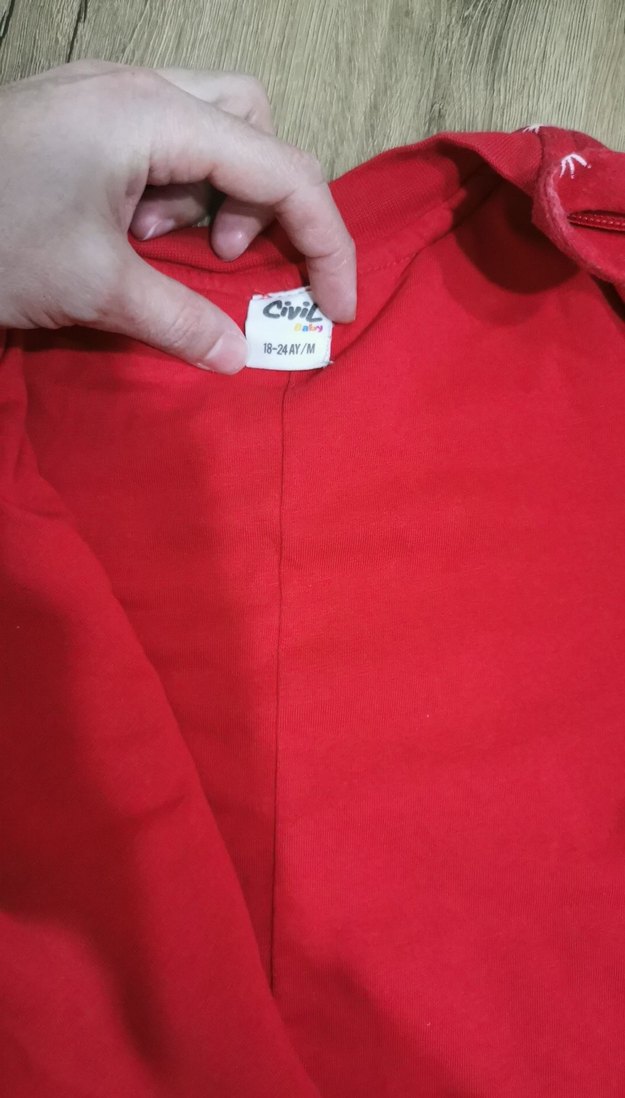 Kırmızı Baskılı bebek uyku Tulumu - Görsel 4