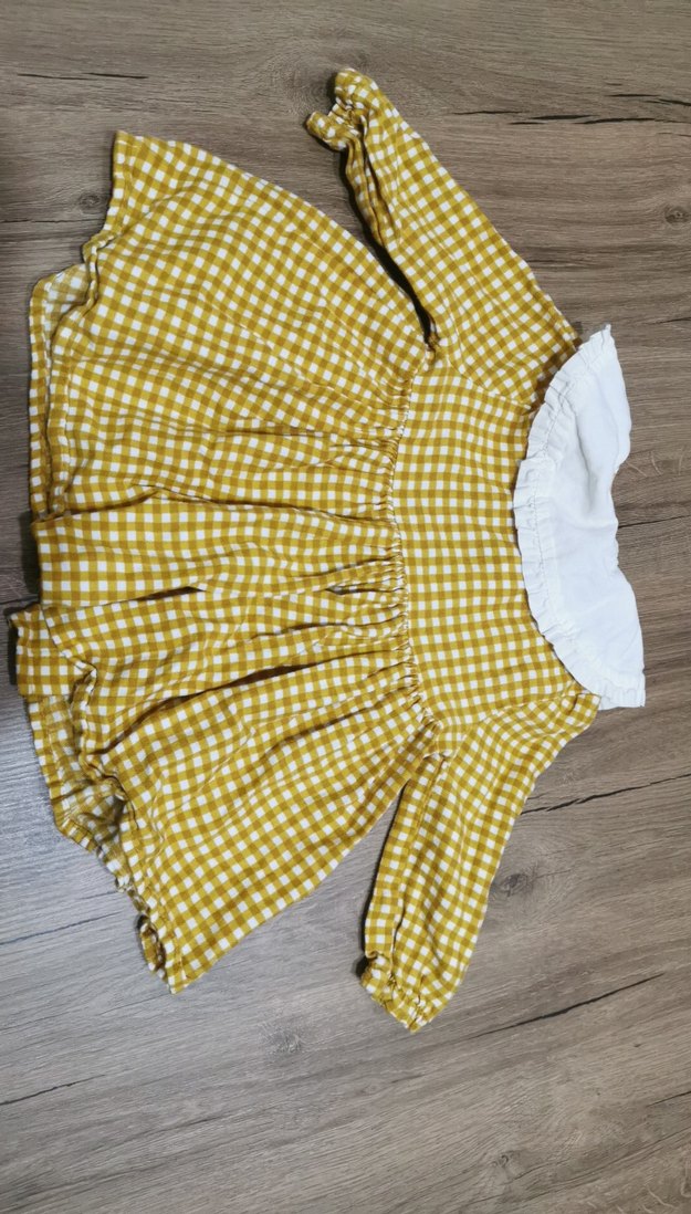 Sarı Uzun Kollu Fırfırlı Kız Elbisesi - Görsel 3