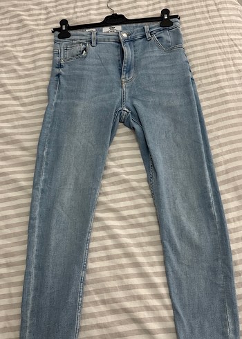 Bershka Kadin Mavi Normal Boy Denim Pantolon