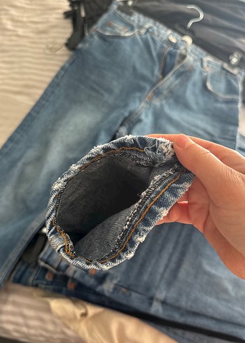 Zara mom jean Midi Boy Mavi Kot Pantolon - Görsel 5
