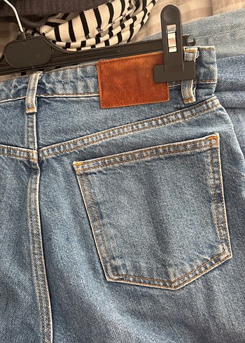 Zara mom jean Midi Boy Mavi Kot Pantolon - Görsel 6