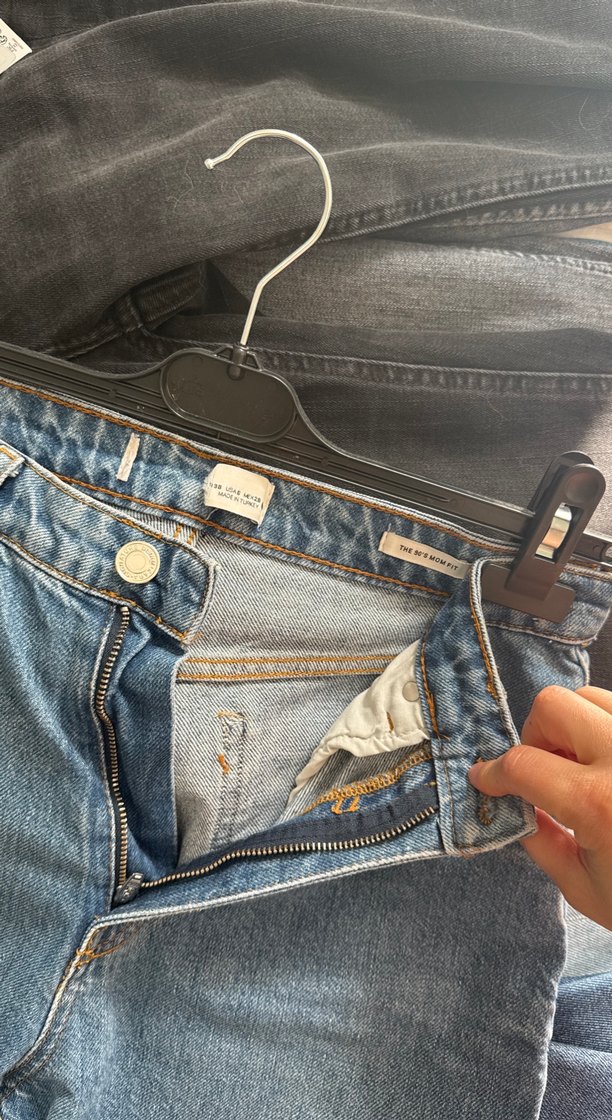 Zara mom jean Midi Boy Mavi Kot Pantolon - Görsel 2