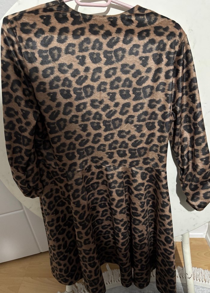 Leopar Desenli Elbise - Görsel 3
