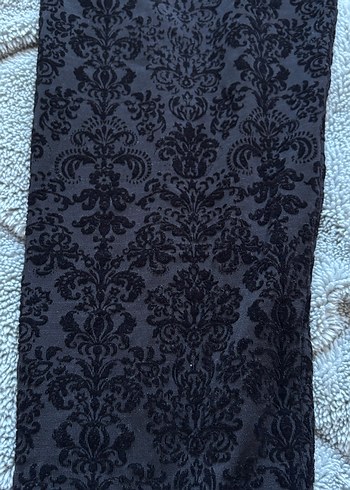 Vintage Siyah Desenli Kumaş Pantolon - Görsel 3