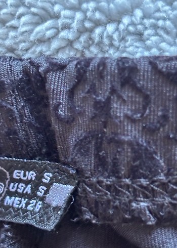 Vintage Siyah Desenli Kumaş Pantolon - Görsel 4