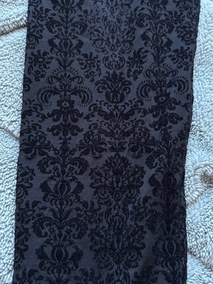 Vintage Siyah Desenli Kumaş Pantolon - Görsel 3