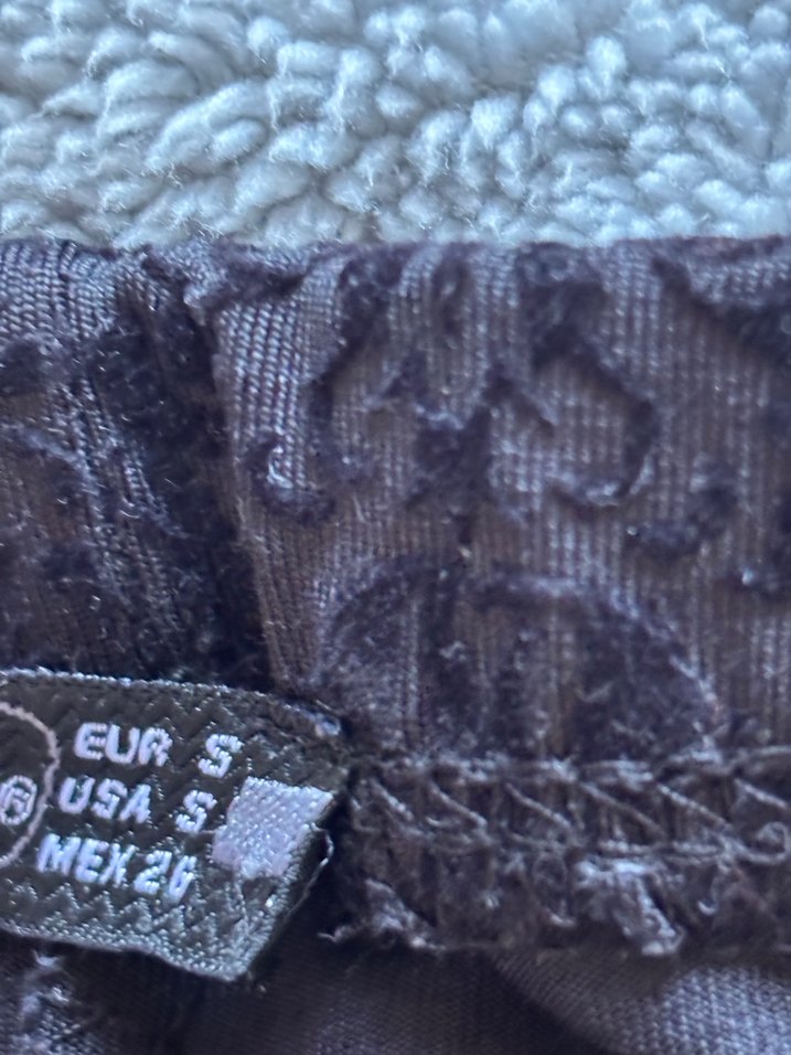 Vintage Siyah Desenli Kumaş Pantolon - Görsel 4