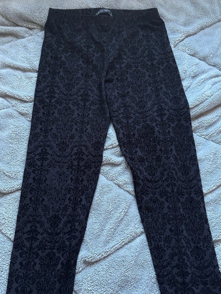 Vintage Siyah Desenli Kumaş Pantolon - Görsel 2