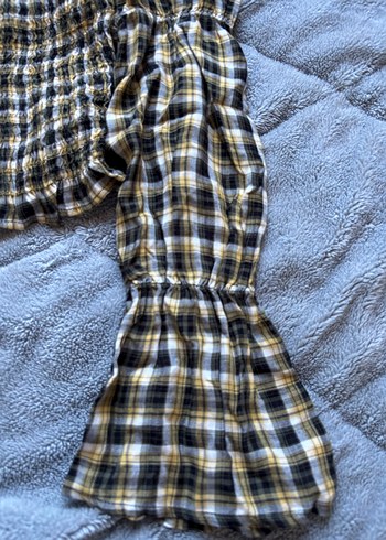 Vintage Ekose Crop Bluz - Görsel 3