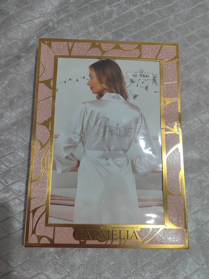 Kadın Beyaz Midi Boy Saten Sabahlık - Görsel 2