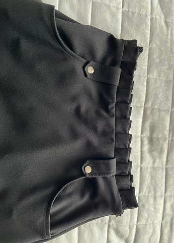 Düğmeli Siyah Midi Hamile Eteği - Görsel 6