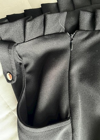 Düğmeli Siyah Midi Hamile Eteği - Görsel 5