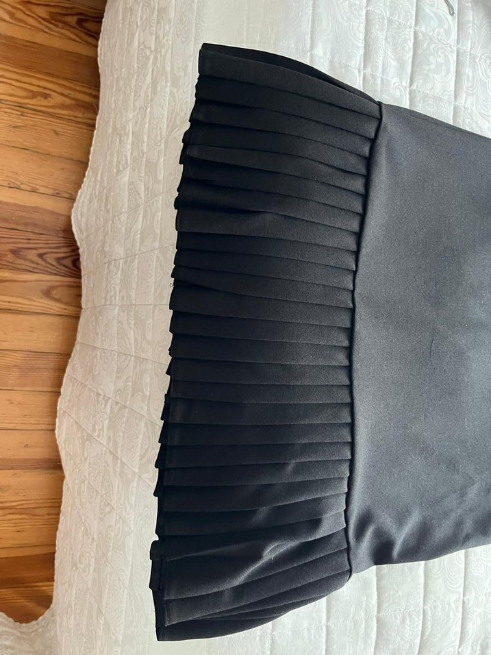 Düğmeli Siyah Midi Hamile Eteği - Görsel 4