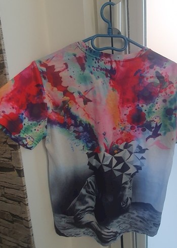 3D 3 Boyutlu Renkli Desenli  Esnek Tişört - Görsel 2