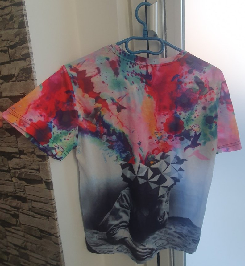 3D 3 Boyutlu Renkli Desenli  Esnek Tişört - Görsel 2