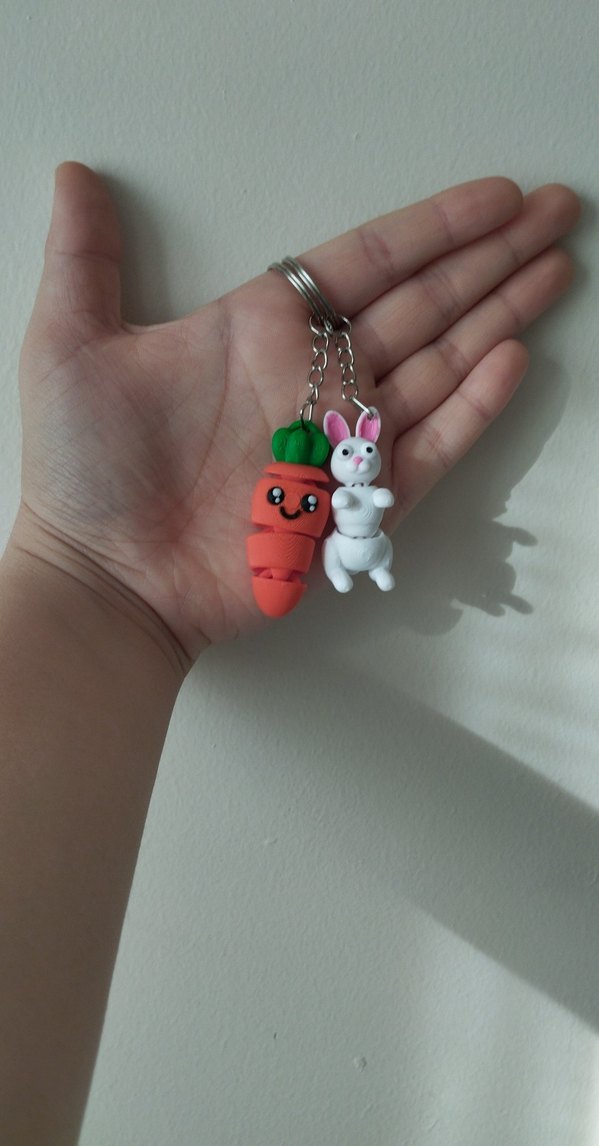 Renkli Havuç ve Tavşan Anahtarlık Sevgililer icin birebir - Görsel 2