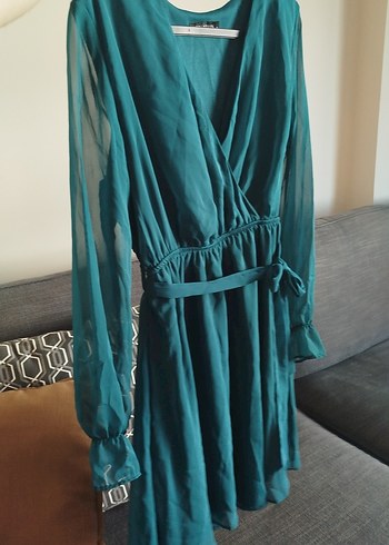 Bohem Tarz Mavi Midi Kadın Elbise - Görsel 5