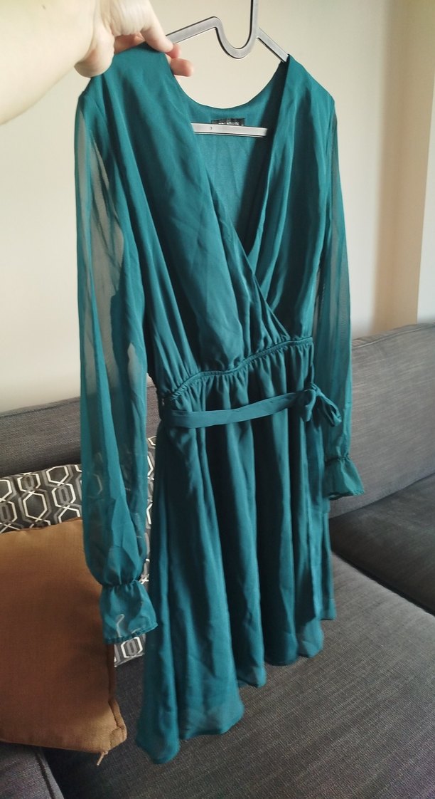 Bohem Tarz Mavi Midi Kadın Elbise - Görsel 5