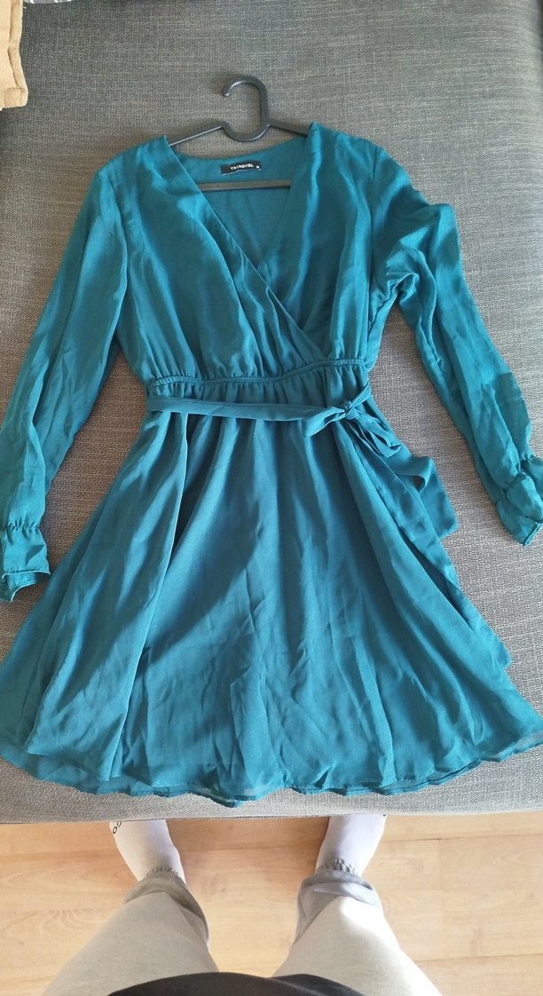 Bohem Tarz Mavi Midi Kadın Elbise - Görsel 2