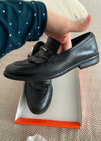 Siyah Deri Tokalı Erkek Loafer - Görsel 2