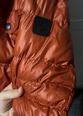 Düğmeli Turuncu Erkek Sokak Stili Mont - Görsel 3