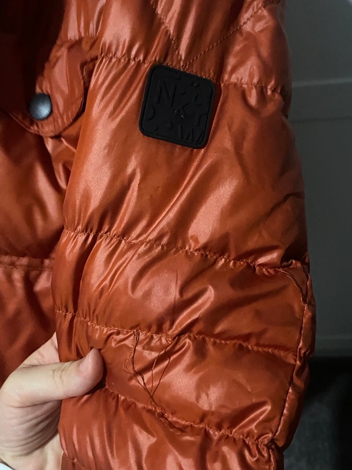 Düğmeli Turuncu Erkek Sokak Stili Mont - Görsel 3