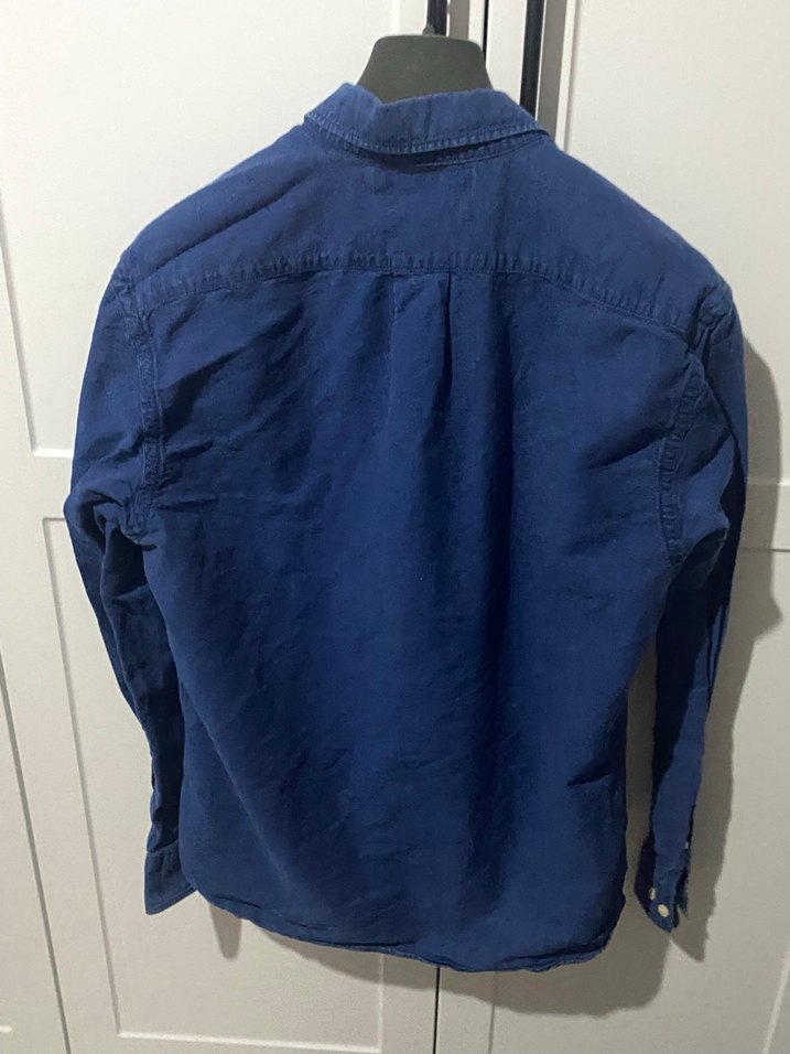 Erkek Lacivert Denim Düğmeli Gömlek - Görsel 2