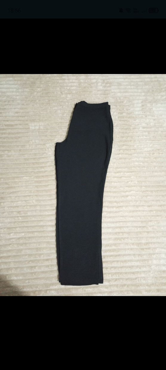 Düğmeli Siyah Kadın Kumaş Pantolon - Görsel 2