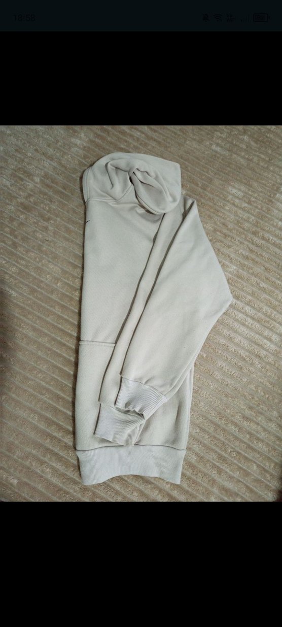 Bej Sweatshirt Kapüşonlu Oversize - Görsel 2