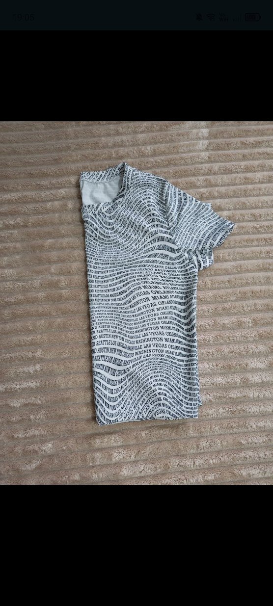 Gri Baskılı Kısa Kollu Kadın Tişört - Görsel 2