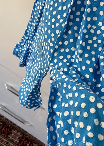 Mavi Puantiyeli Uzun Elbise - Görsel 2