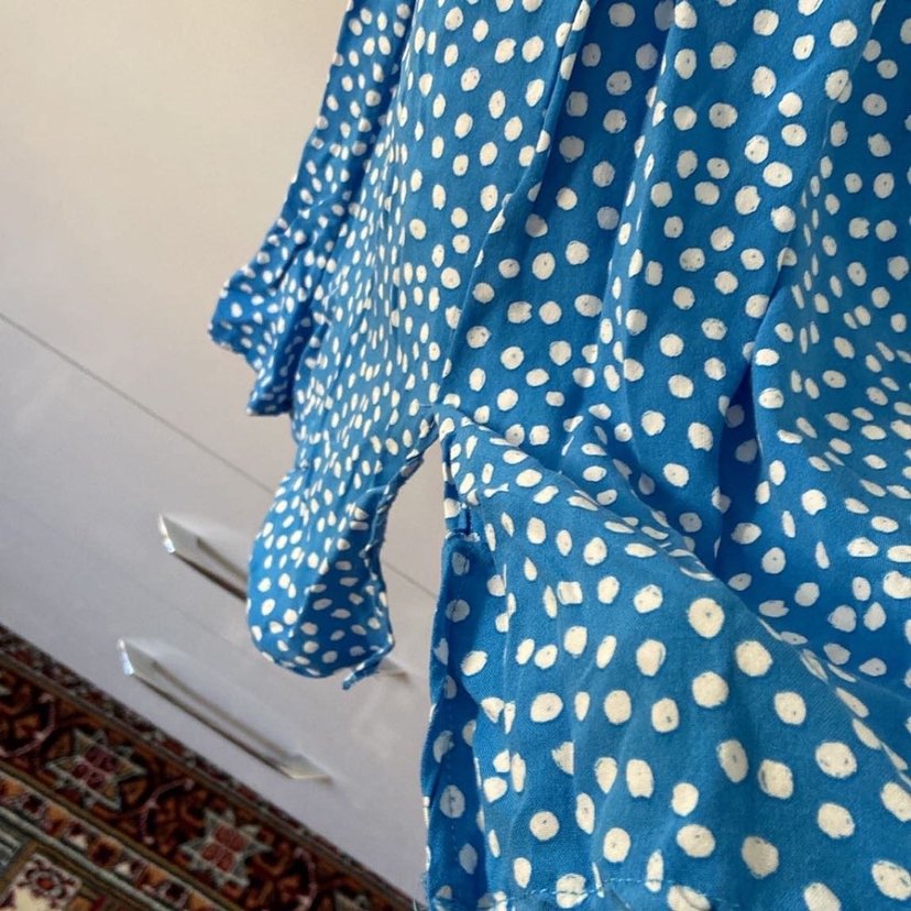 Mavi Puantiyeli Uzun Elbise - Görsel 2