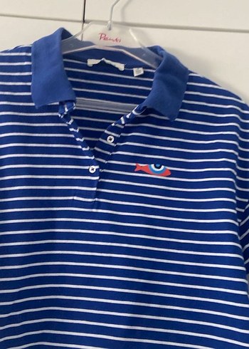 Mavi Çizgili Polo Tişört - Görsel 2