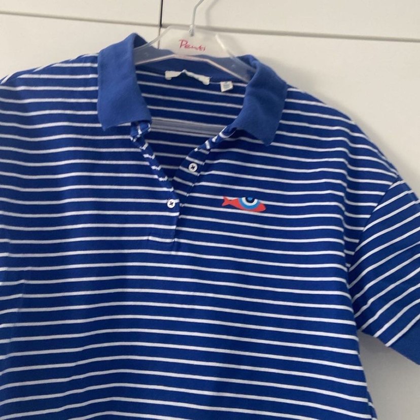 Mavi Çizgili Polo Tişört - Görsel 2