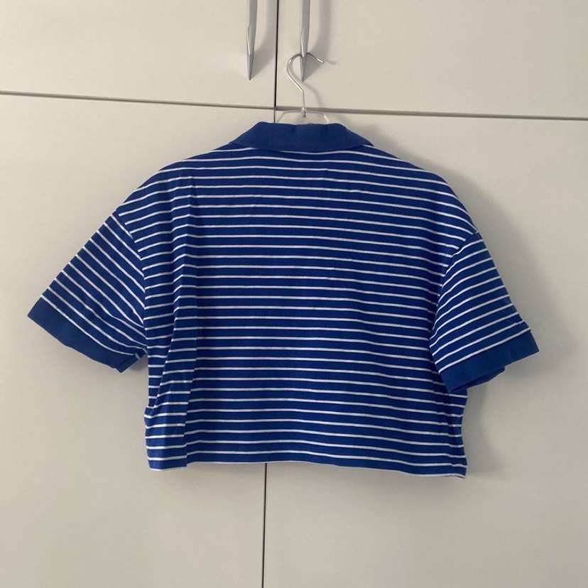 Mavi Çizgili Polo Tişört - Görsel 4