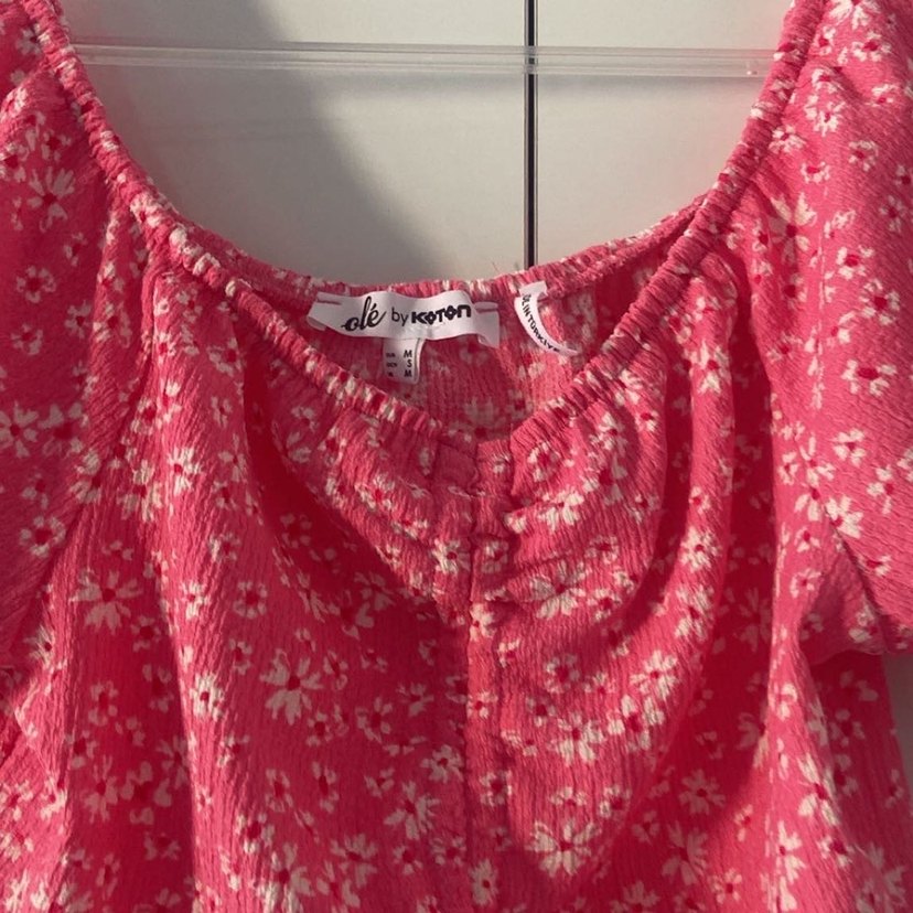 Pembe Mini Bağcıklı Düğmeli Kadın Bluz - Görsel 3