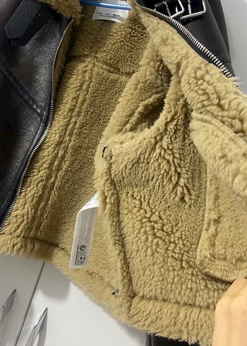 Kahverengi Kürklü Deri Biker Ceket - Görsel 6