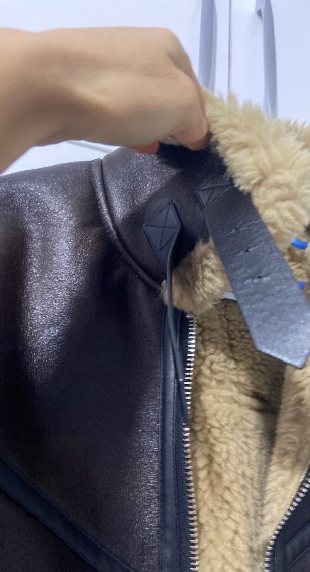 Kahverengi Kürklü Deri Biker Ceket - Görsel 4