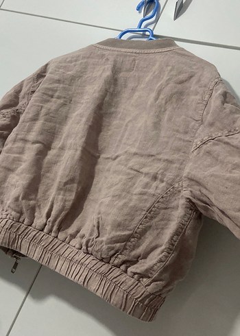 Düğmeli Keten Mini Kadın Ceket - Görsel 8