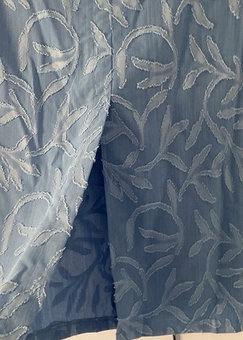 Düğmeli Batik Desenli Uzun Kot Etek - Görsel 4