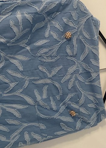 Düğmeli Batik Desenli Uzun Kot Etek - Görsel 3