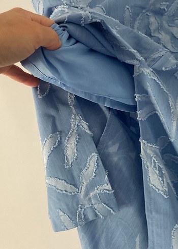 Düğmeli Batik Desenli Uzun Kot Etek - Görsel 5