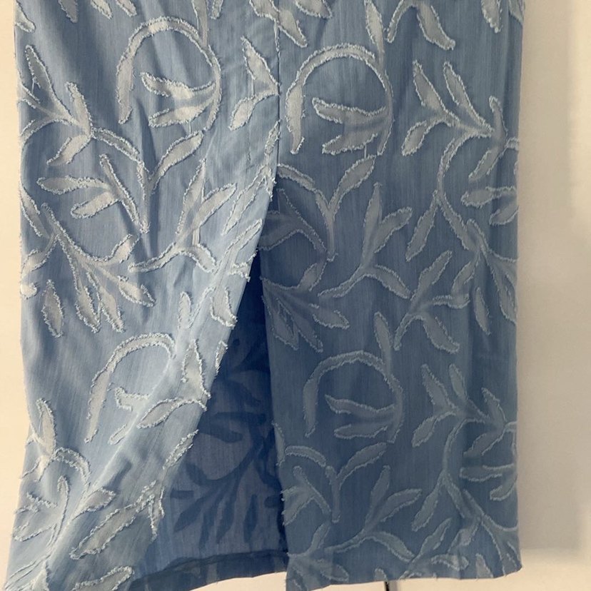 Düğmeli Batik Desenli Uzun Kot Etek - Görsel 4