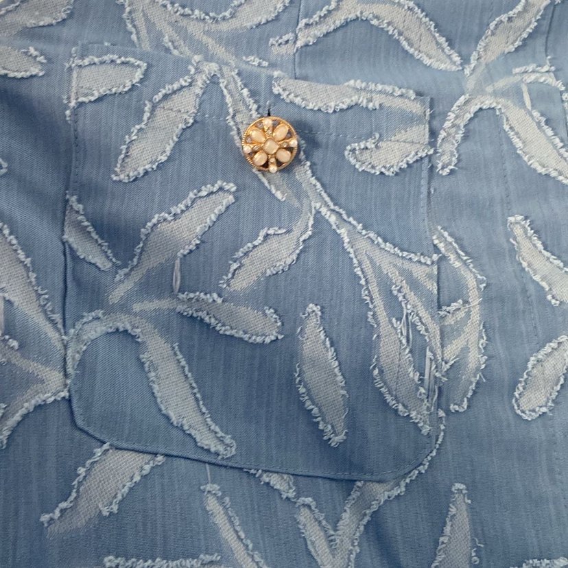 Düğmeli Batik Desenli Uzun Kot Etek - Görsel 2