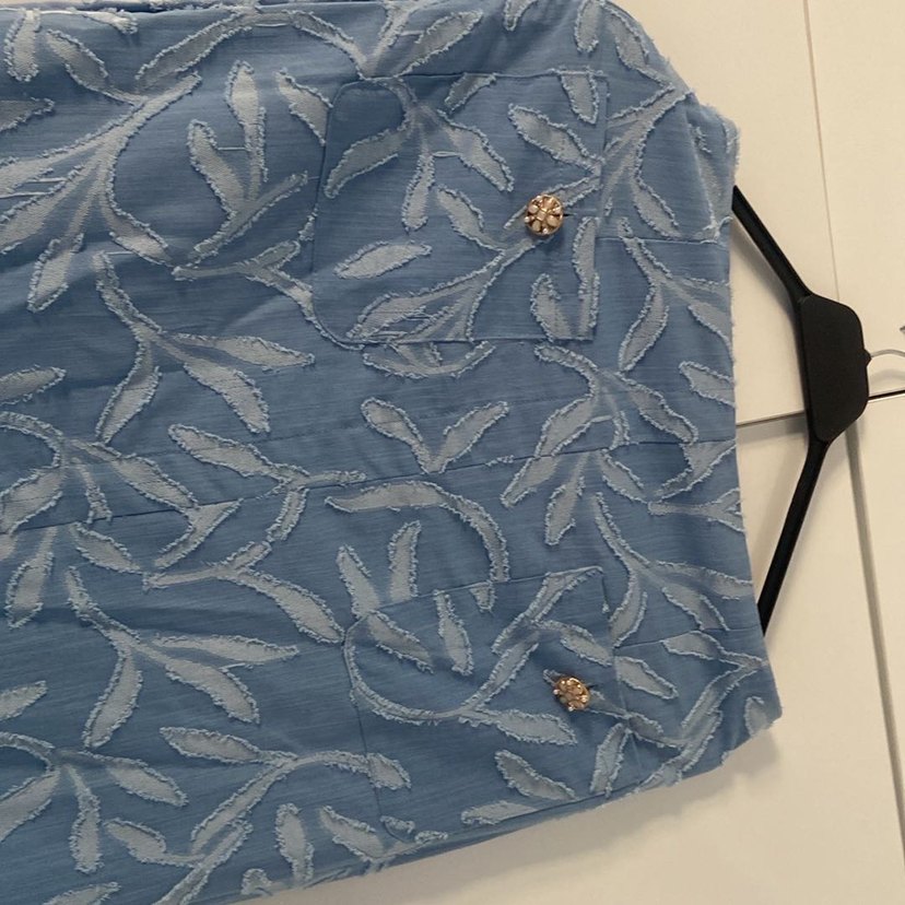 Düğmeli Batik Desenli Uzun Kot Etek - Görsel 3