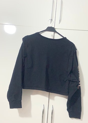 Siyah Mini Oversize Sweatshirt - Görsel 6